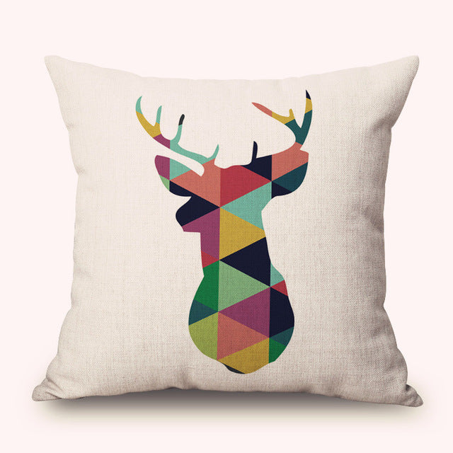 Geometric animals cushion cover