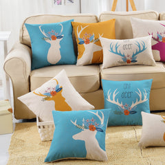 Nordic style colorful deer pillow case