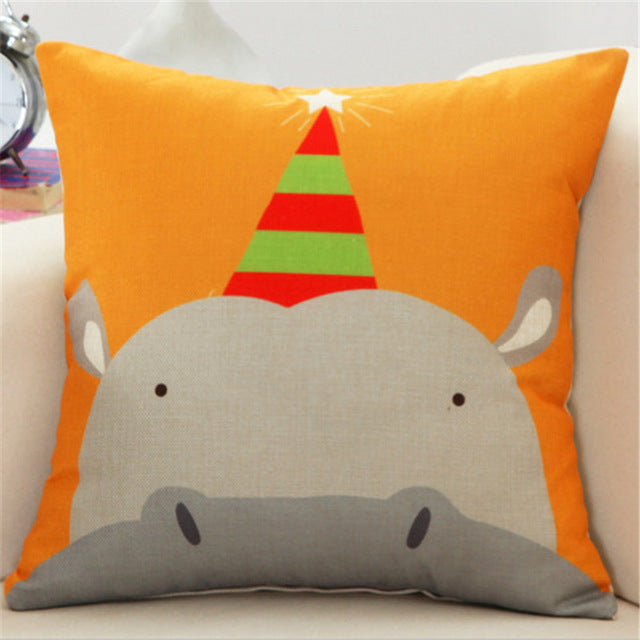 Animal Printed Cushion Cover for Kids
