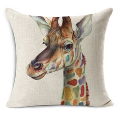 Rhino-Zebra-Elk-Giraffe Cushion Cover