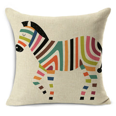 Rhino-Zebra-Elk-Giraffe Cushion Cover