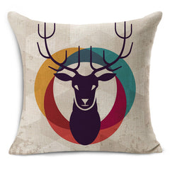 Rhino-Zebra-Elk-Giraffe Cushion Cover