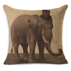 Rhino-Zebra-Elk-Giraffe Cushion Cover