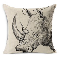 Rhino-Zebra-Elk-Giraffe Cushion Cover