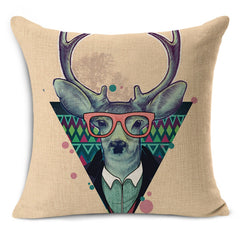 Rhino-Zebra-Elk-Giraffe Cushion Cover