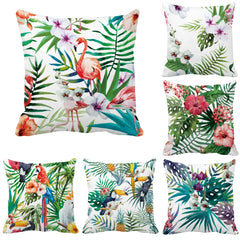 Colorful-Tropical-Floral Cushion Cover