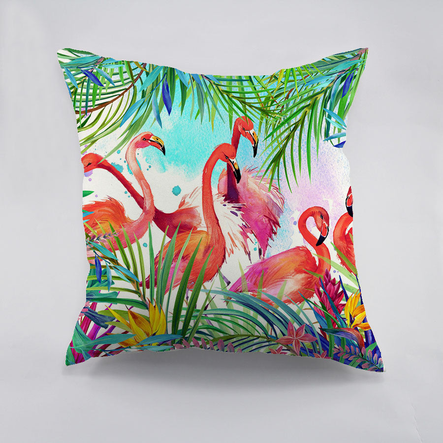 Colorful Flamingo Cushion Cover