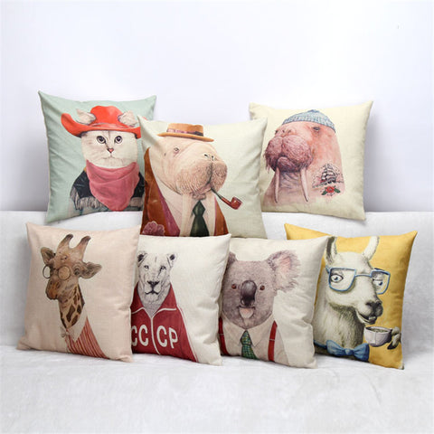 Alpaca, Koala, Giraffe, Cat, Lion